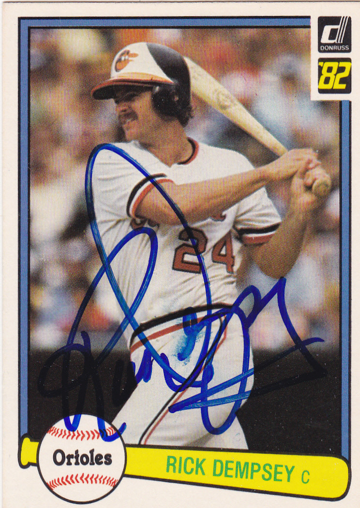 RICK DEMPSEY BALTIMORE ORIOLES SIGNED CARD YANKEES TWINS DODGERS BREWERS INDIANS