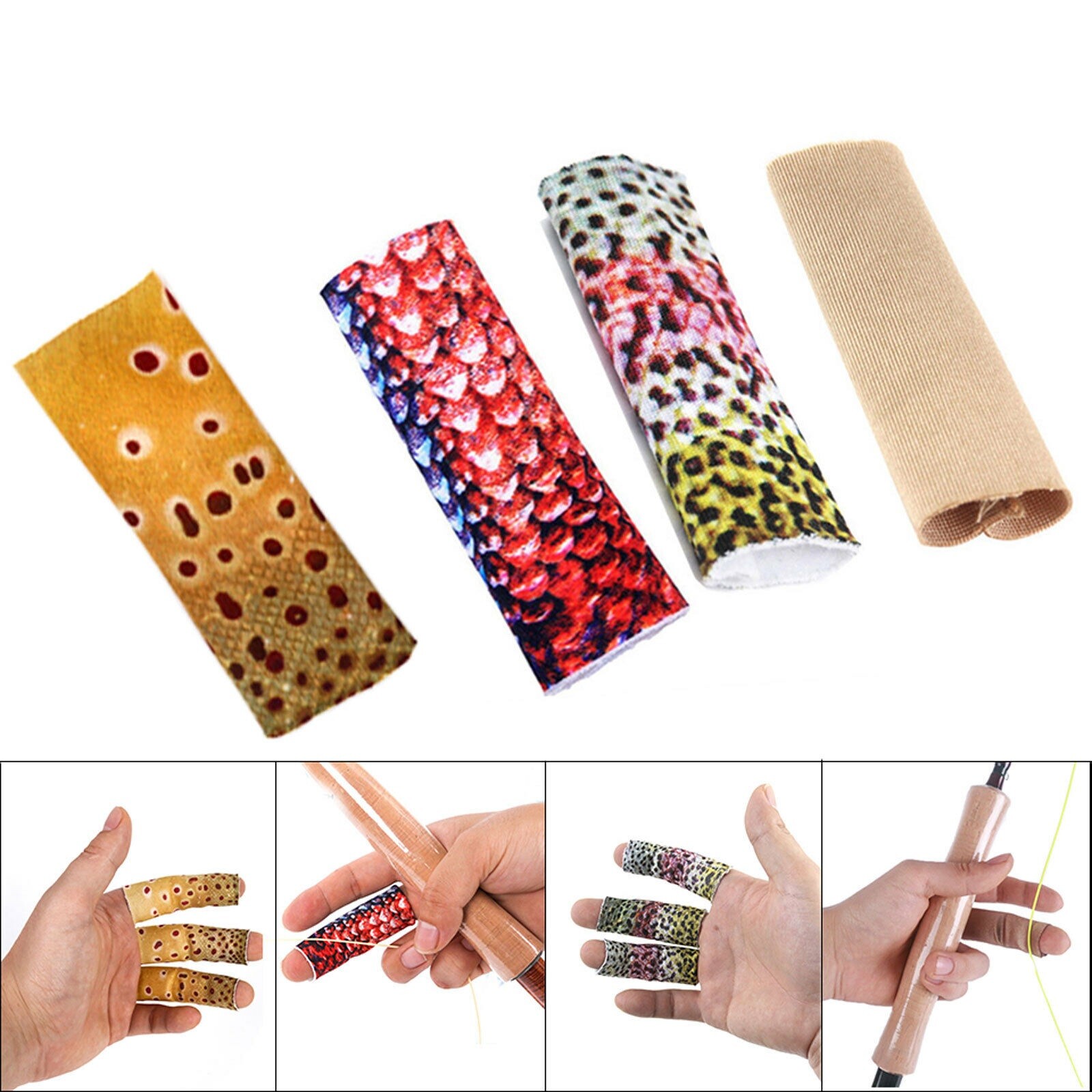 Fly Fishing Stripping Guards Fish Skin Pattern Finger Protect Fishing Accessory