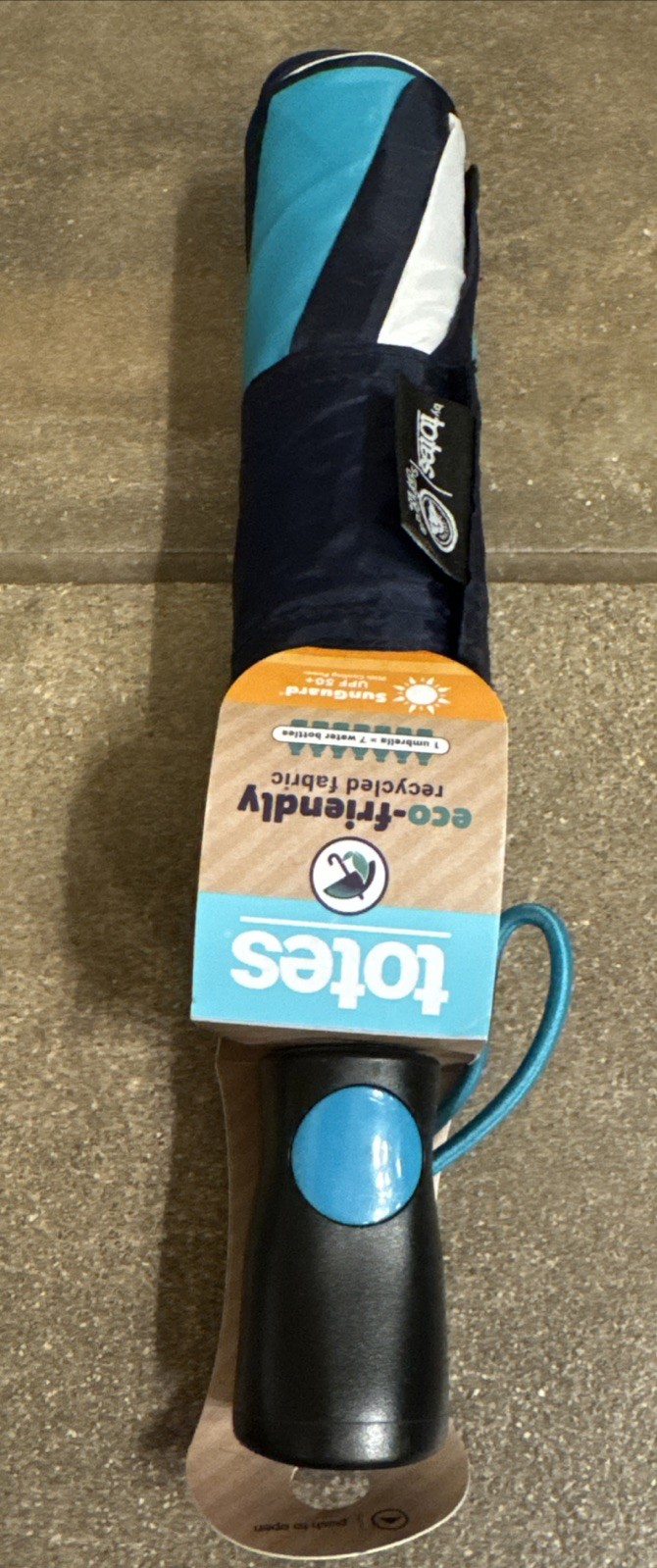 totes Auto Open Auto Close Umbrella with SunGuard UPF 50+, eco-friendly New