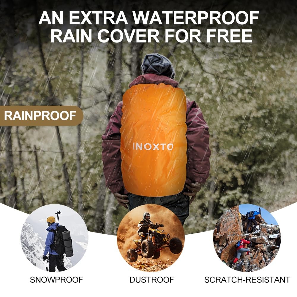 INOXTO 35L Hiking Backpack with 3Lwater bladder, Camping Backpack with Waterproo