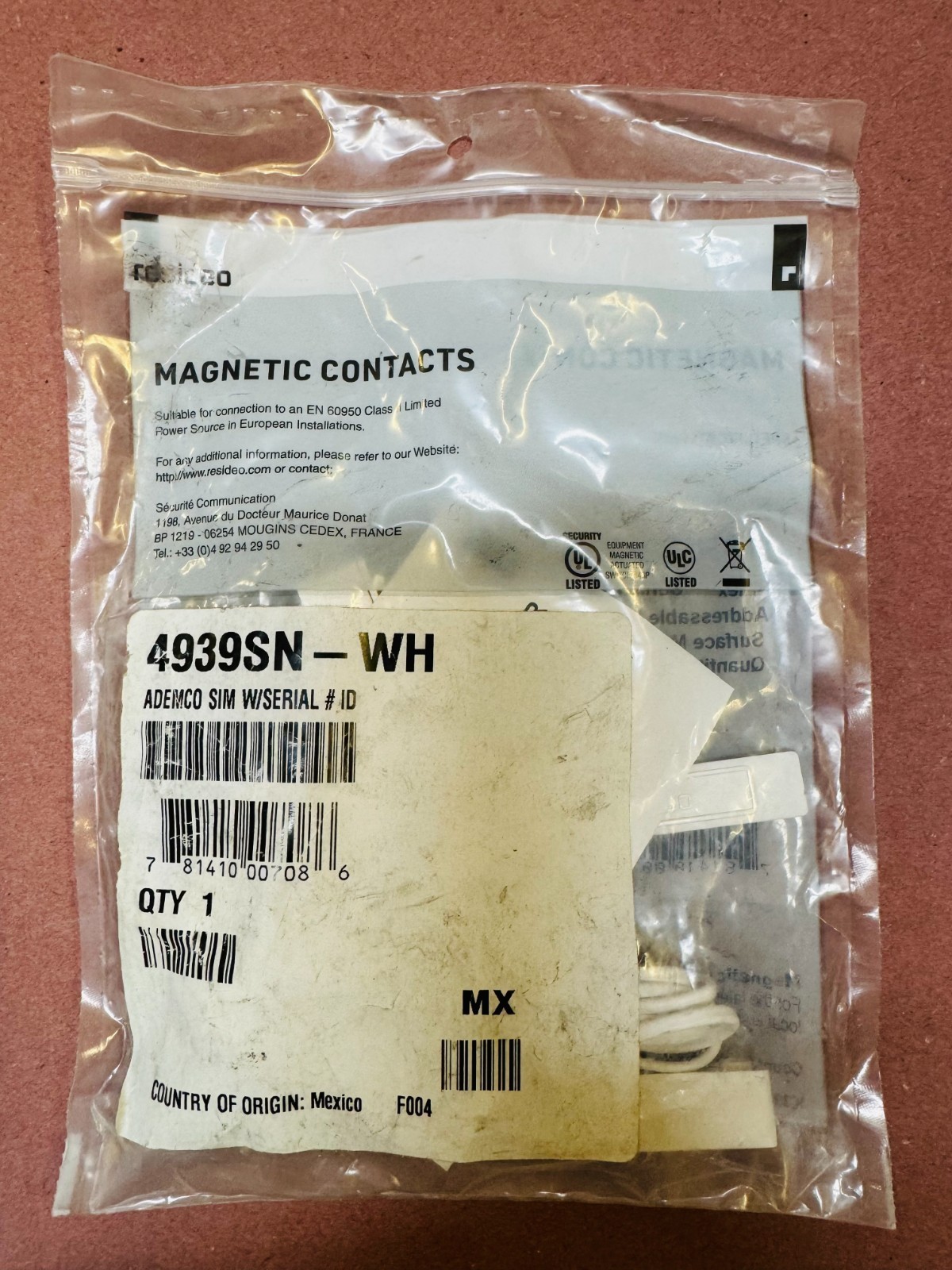 Ademco 4939SN-WH White Magnetic Door Window Security Contacts ⭐NEW⭐