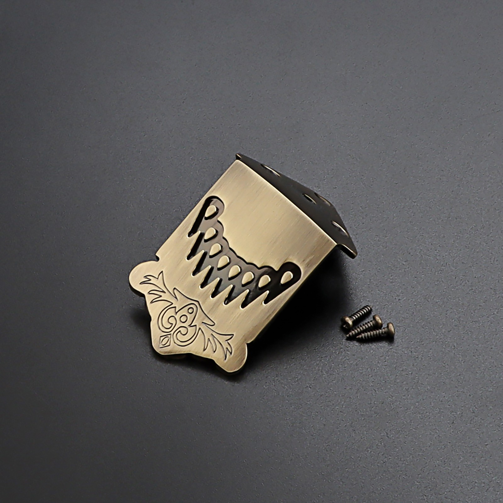 Lightweight 8 String Mandolin Tailpiece Feather Pattern Metal Bronze Mandolin