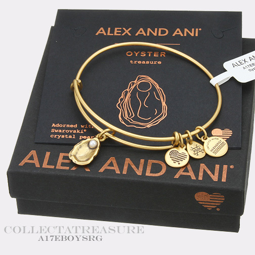 Authentic Alex and Ani Oyster (ii) Rafaelian Gold Charm Bangle