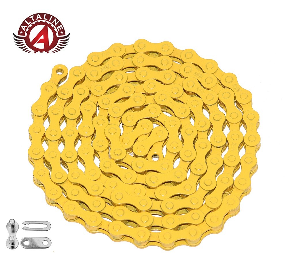 LODO YELLOW SINGLE SPEED BICYCLE CHAIN VINTAGE SCHWINN STINGRAY CRUISER BMX BIKE