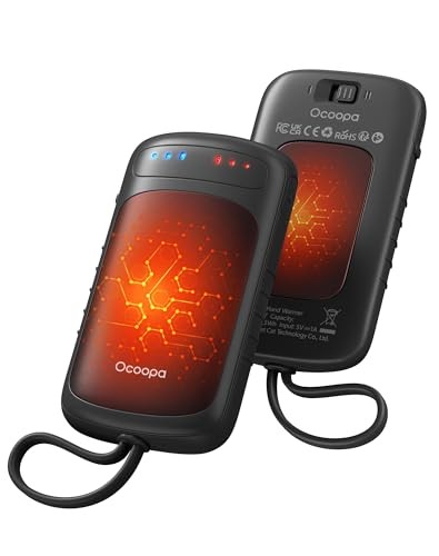 Dual-Sided Hand Warmers Rechargeable 2 Pack, Stocking Stuffers for Men Black