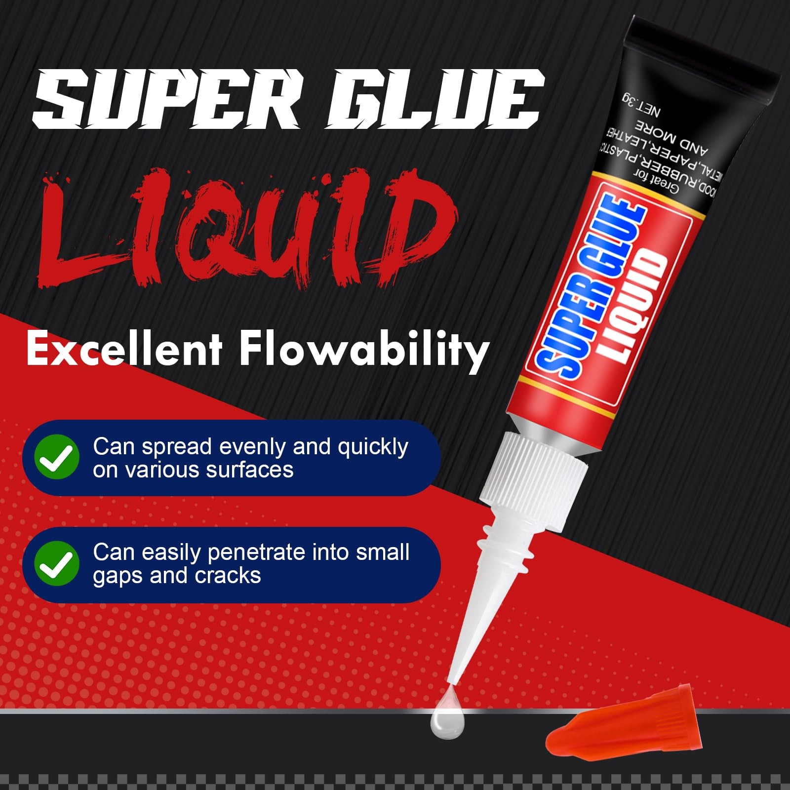 Super Glue Clear Liquid Strong Adhesive Fast Drying Cyanoacrylate Glue - 24 Pack