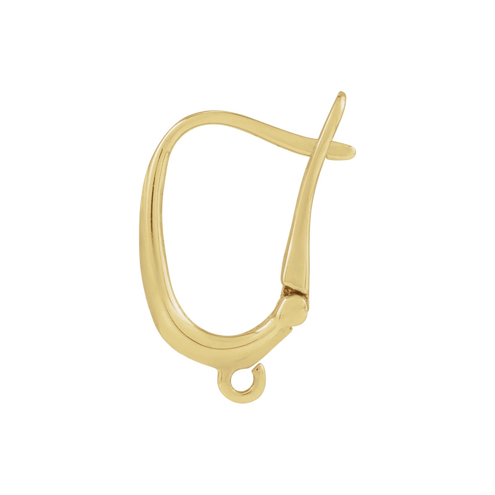 14K Yellow Gold Knife-Edge Click-In Lever Back Earring Top