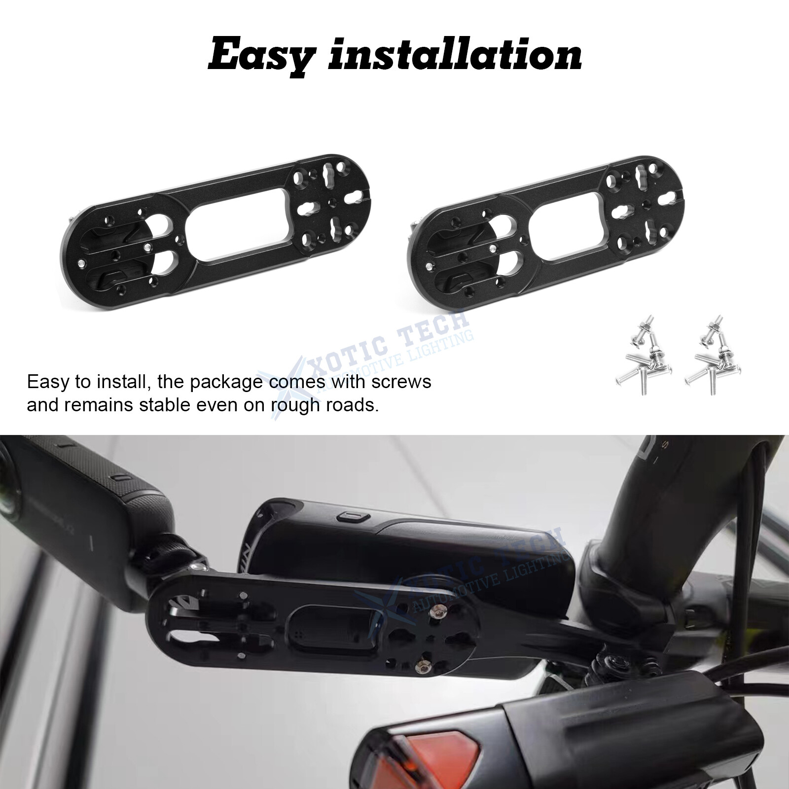 Bike Computer Camera Mount Adapter Extender compatible w/ Insta360 GoPro DJI