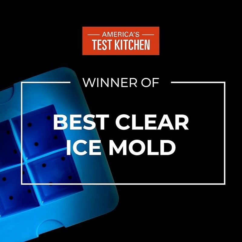 Clear Ice Cube Mold Perfect Drinks Bartender Choice Silicone Tray 4 Large Cubes
