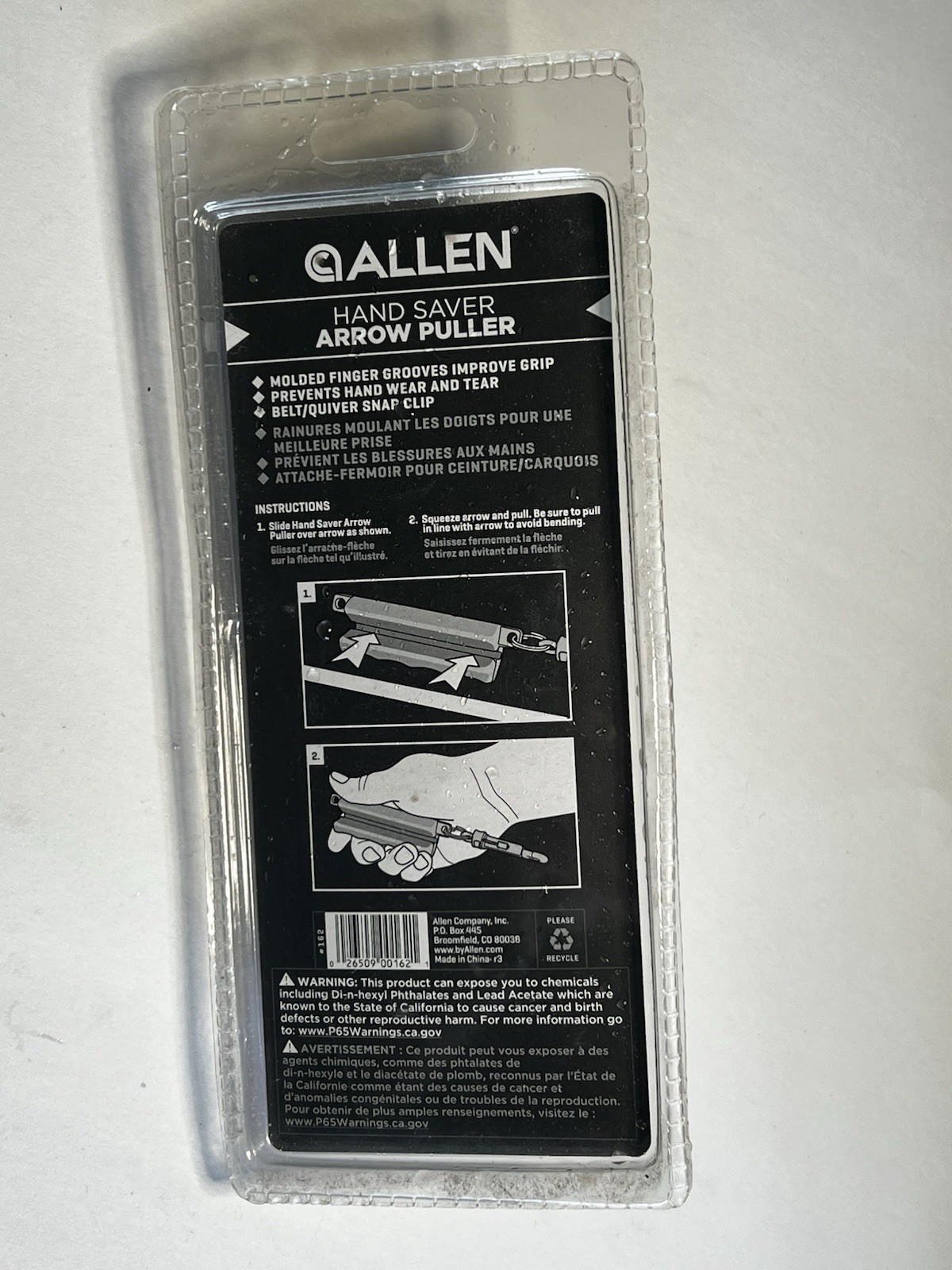 Allen 162 Arrow Puller Soft Rubber With snap Molded Handle Green / Black