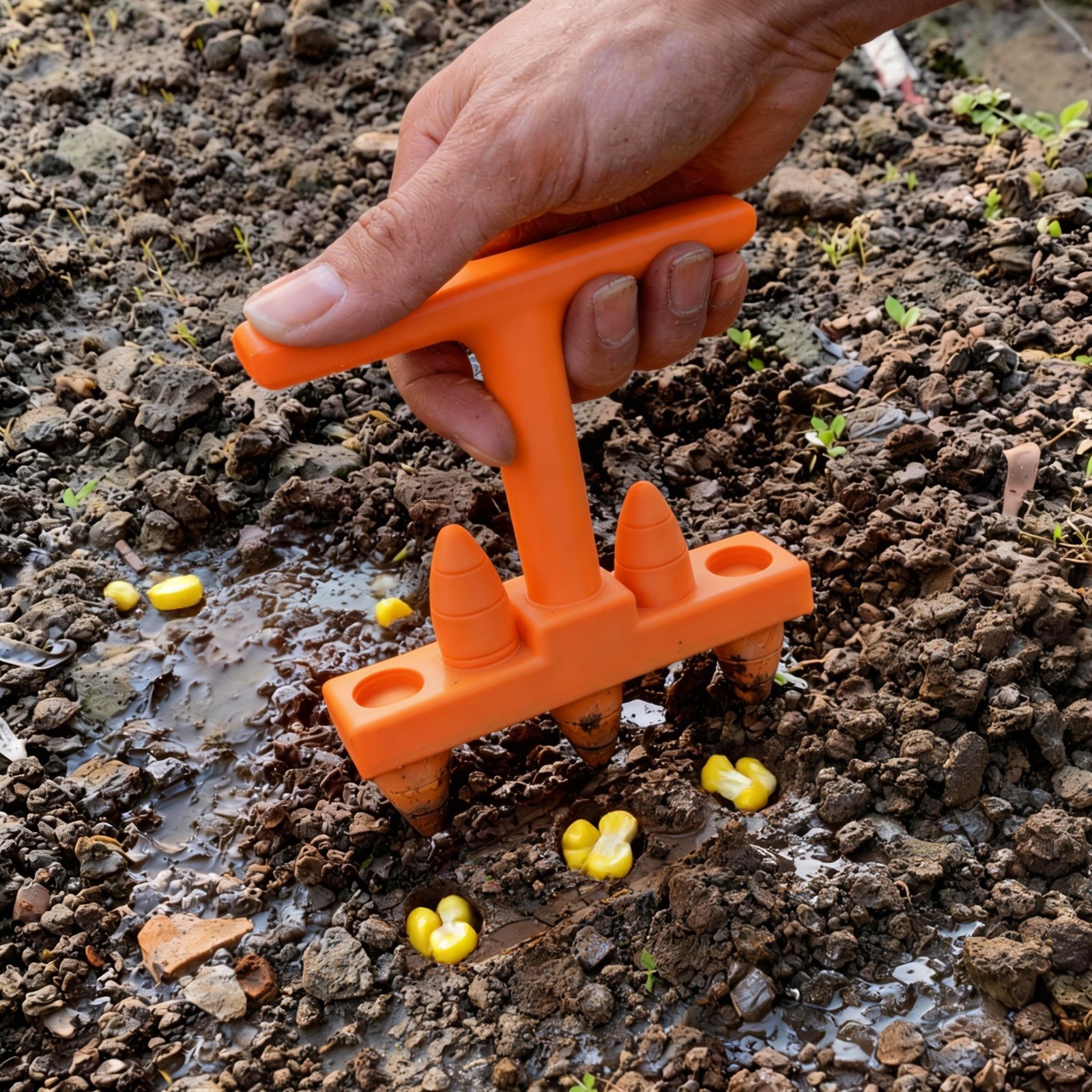 Seed Planting Tool, Orange Placement Tool for Precise Seed, Handheld Garden Tool