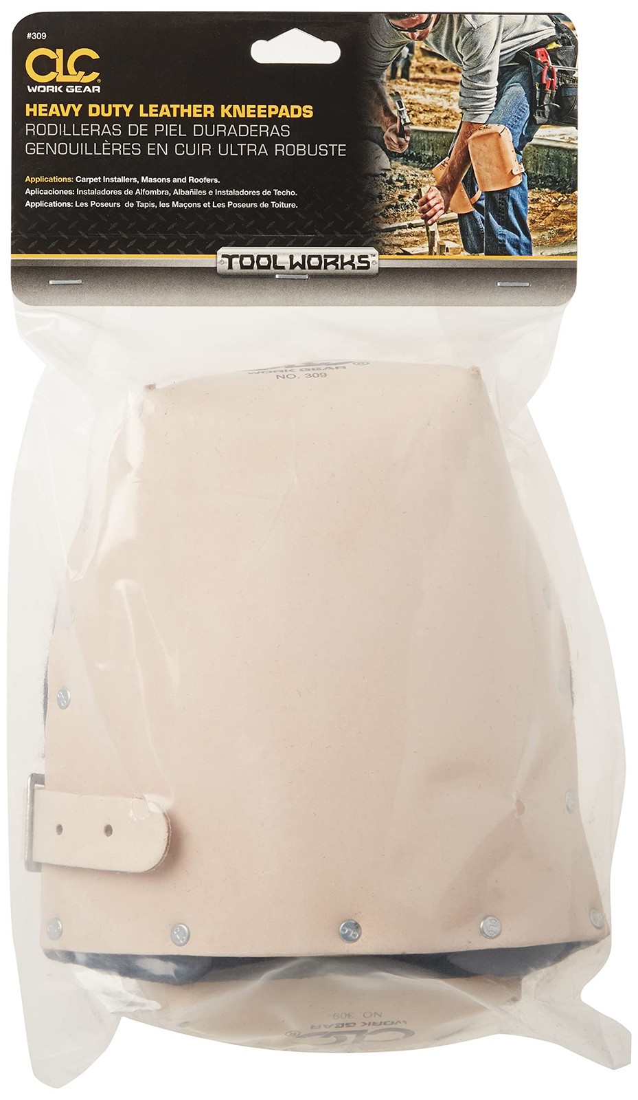 CLC 309 Leather Kneepads, Heavy Duty,Tan