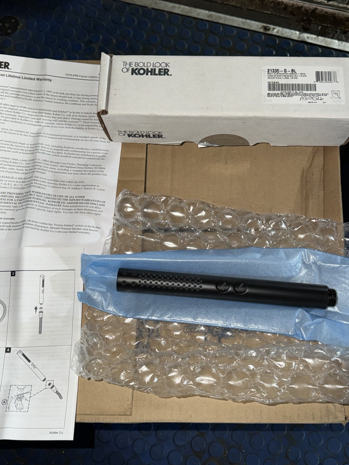 Kohler K-21335-G-BL Shift Round Multi Function Hand ShowerHead Matte Black NEW