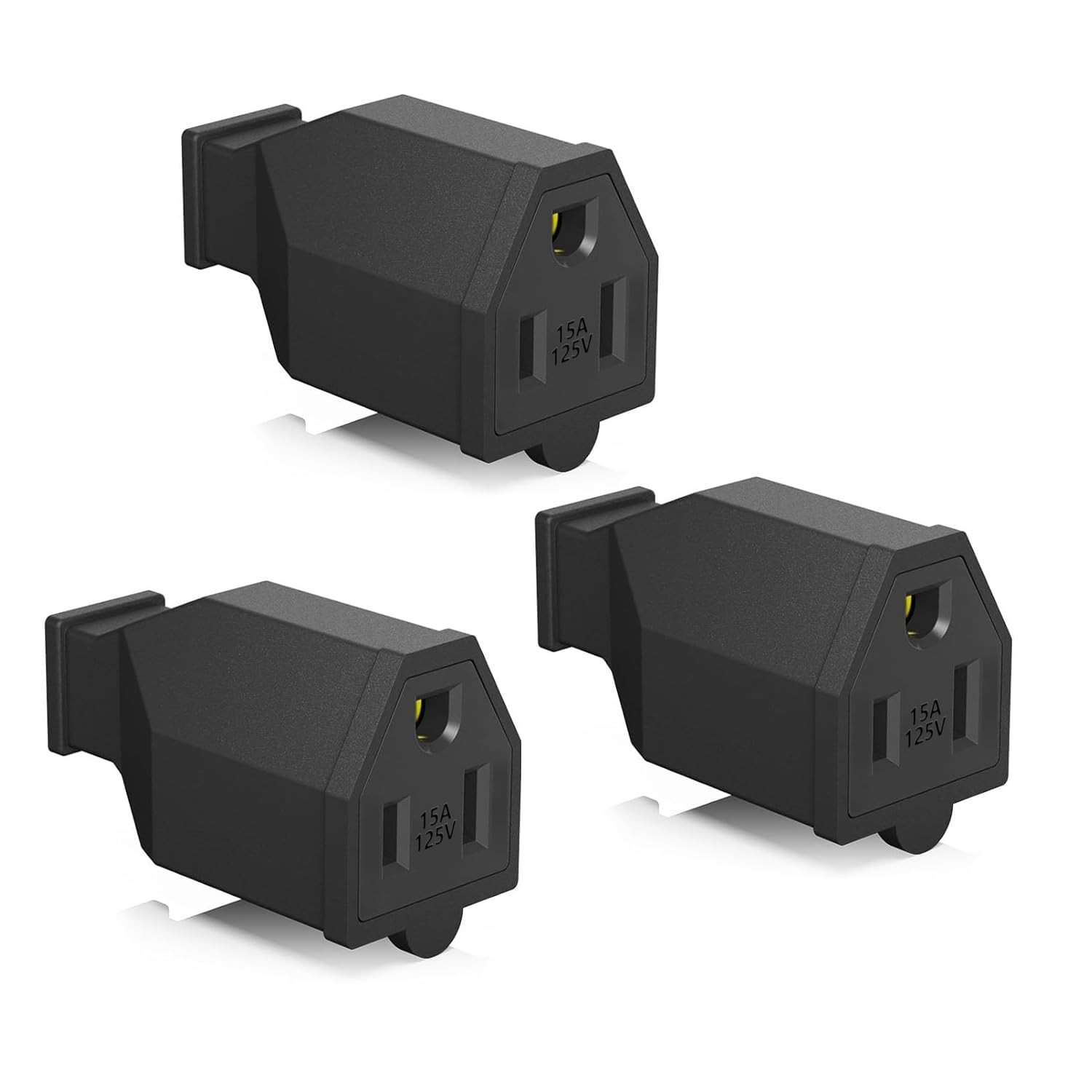 NEMA 5-15P Replacement Plug 3-Prong, 125V 15A Female Electrical Plug Connecto...
