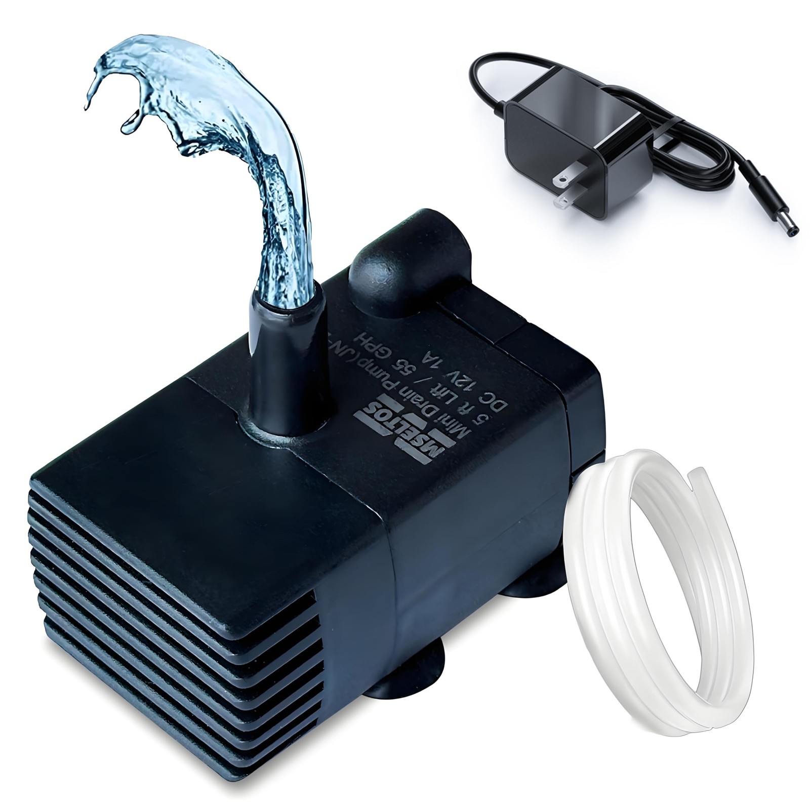 Automatic Small Sump Pump with Water Sensor, 5 FT Lift 5 / 55 GPH, Black