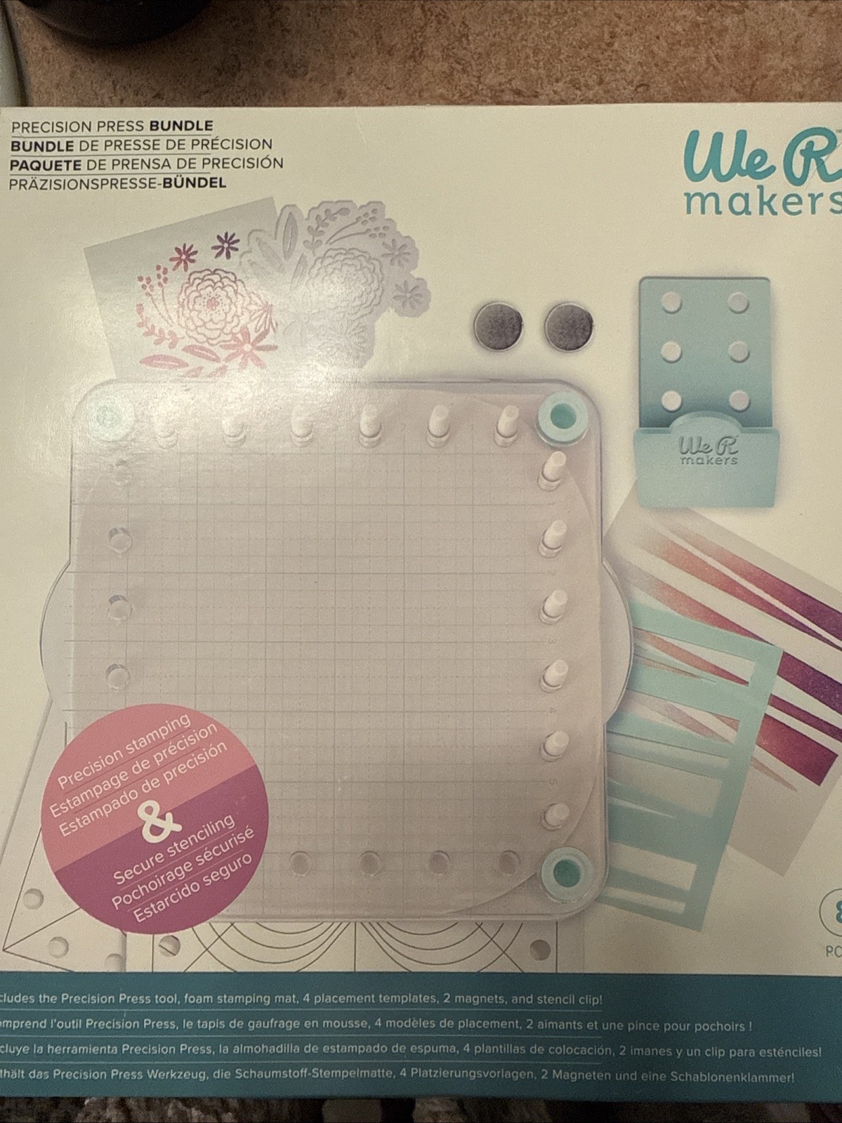 We R Precision Press Stamp And Stencil Holder-8 Pieces