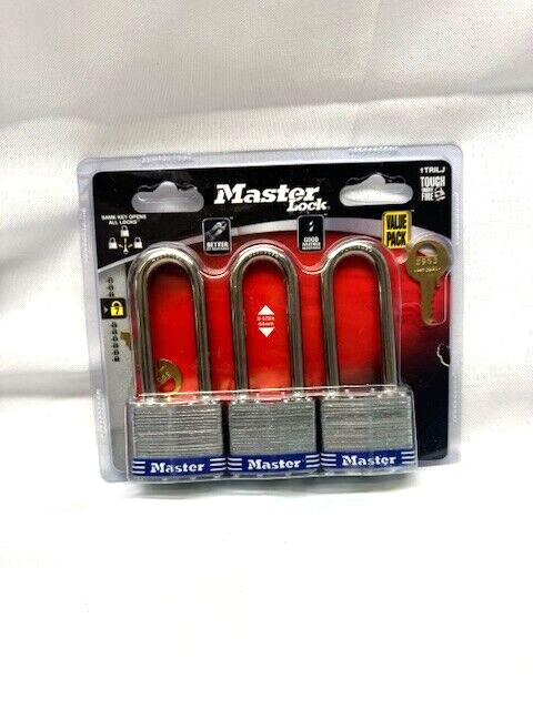 Master Lock 1TRILJ Laminated Steel 4-Pin Cylinder Padlock 2-1/2 /64mm *New