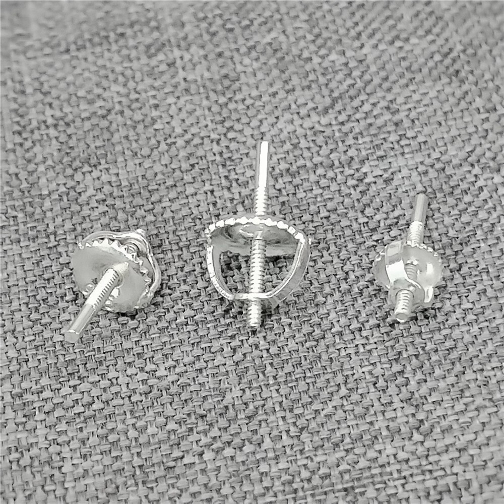 5prs Sterling Silver Threaded Post Ear Nuts 925 Silver Screw Type Earring Back