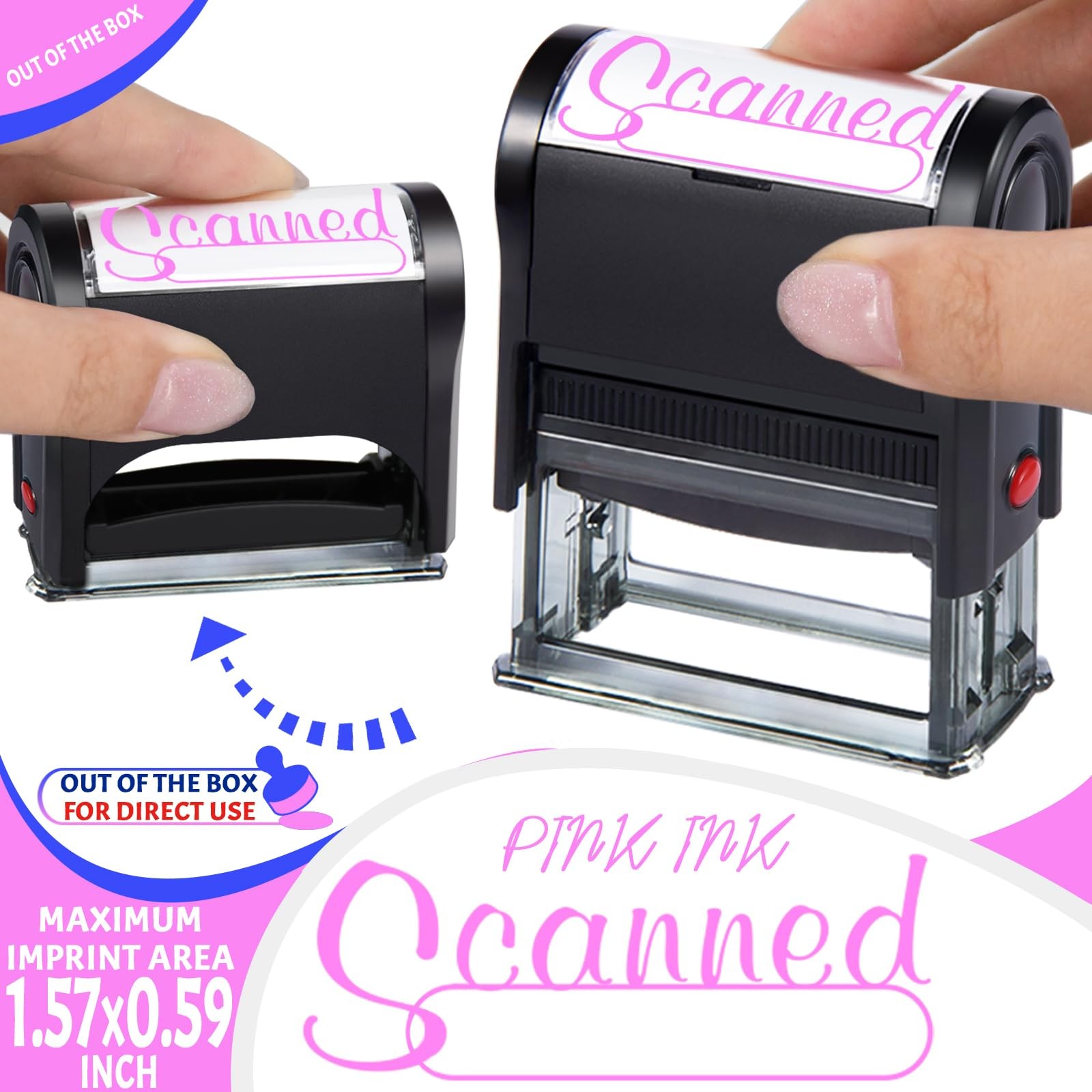Scanned-Stamps Inking Custom Scan Stamp with Date -Inking Scanned Stamp Perso...