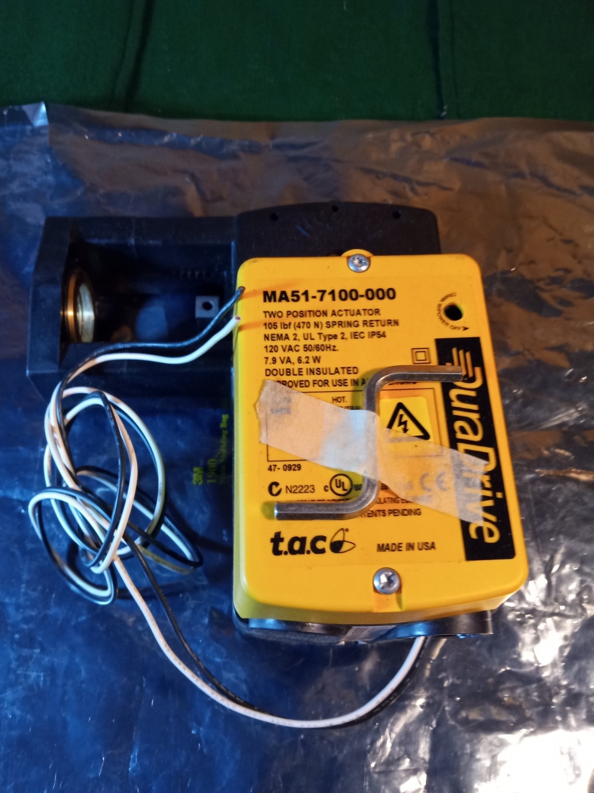 TAC DuraDrive MA51-7100-000 Two Position Spring Return Actuator 105 lbf~New