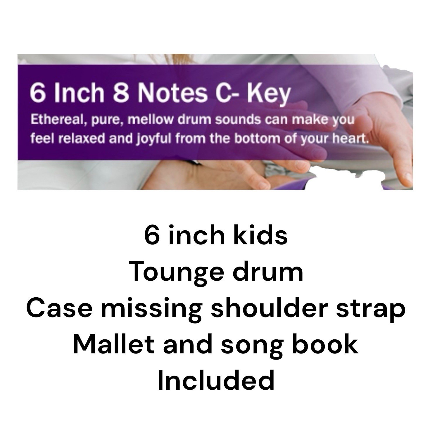 Kids 6 Inch Tounge Drum Purple