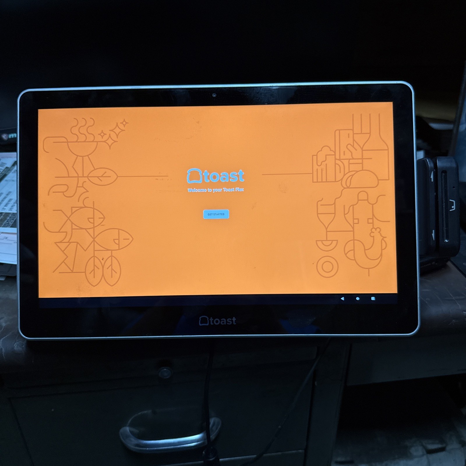 TOAST Flex POS Terminal w/ Toast Card Reader-TT200-Factory Reset-Stand/PowerCord