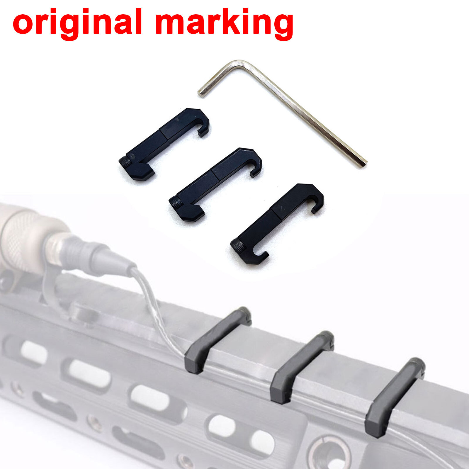 Tactical MLOK Keymod Rail Cover Wire Guide System Switch Wire Manage Slot