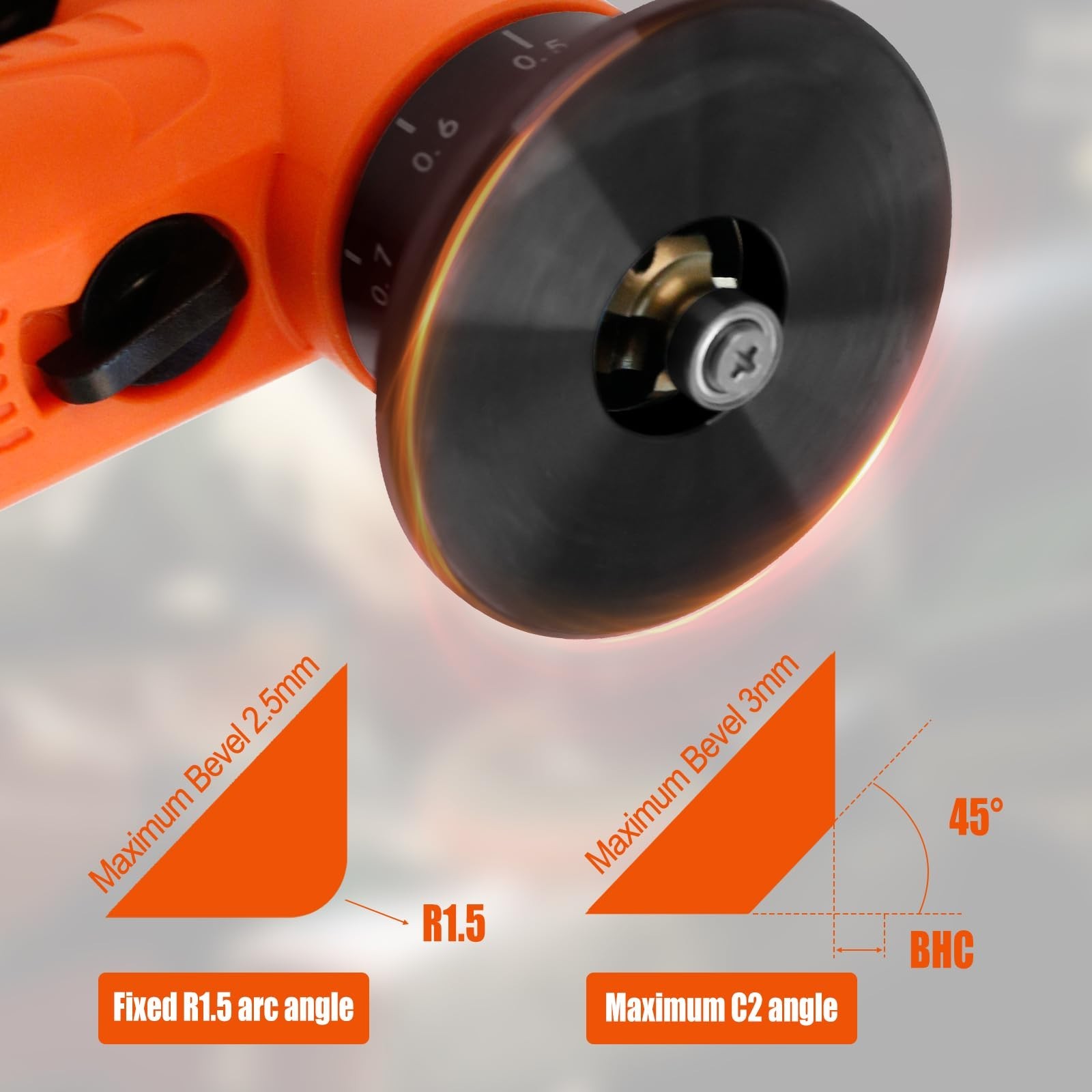 2-in-1 Mini Pneumatic Chamfering Tool, 45° Bevel Trimming & Deburring Machine 30