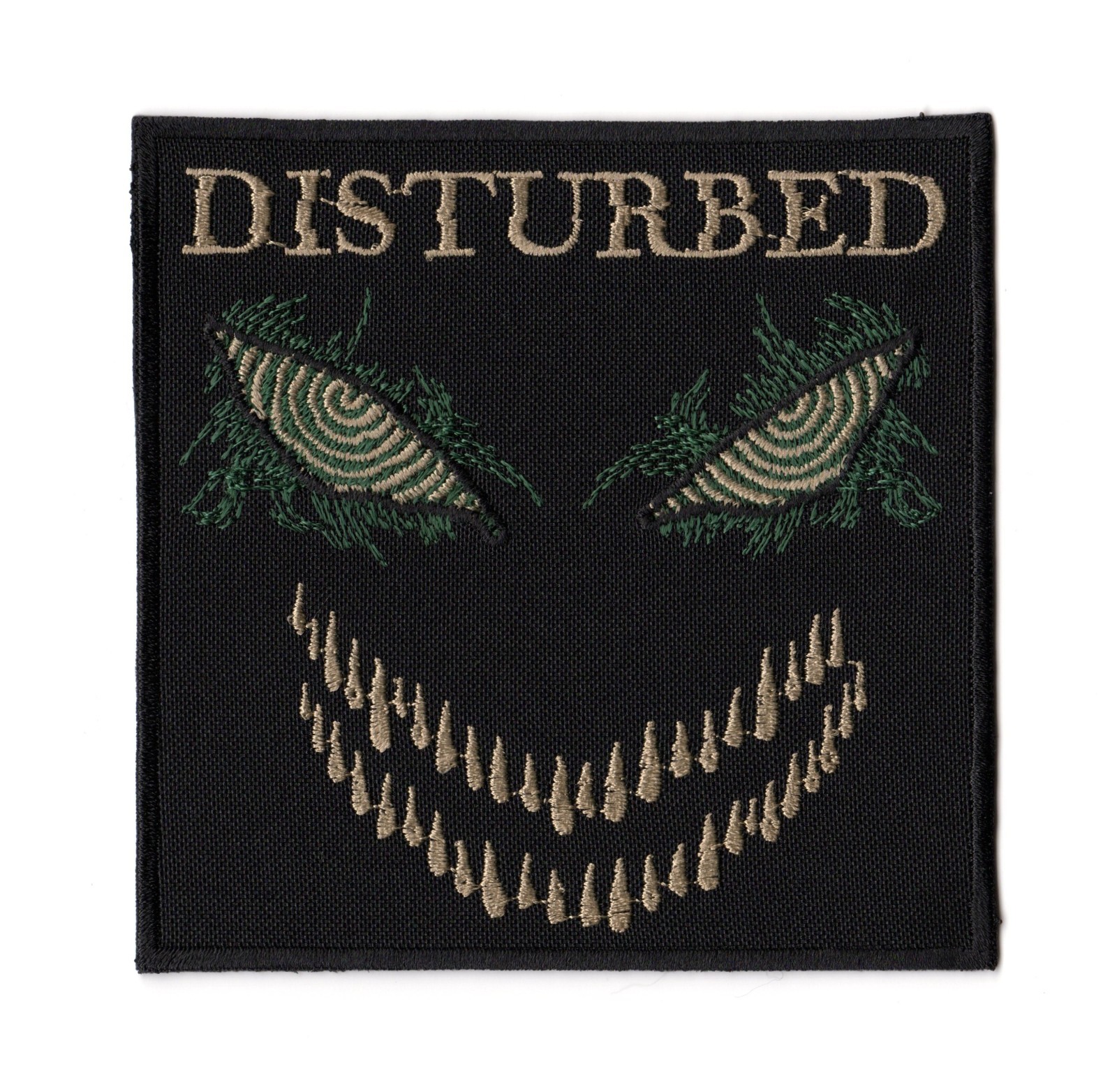 Disturbed Patch Scary Face Embroidered Sew On Band Logo Heavy Alternative Metal