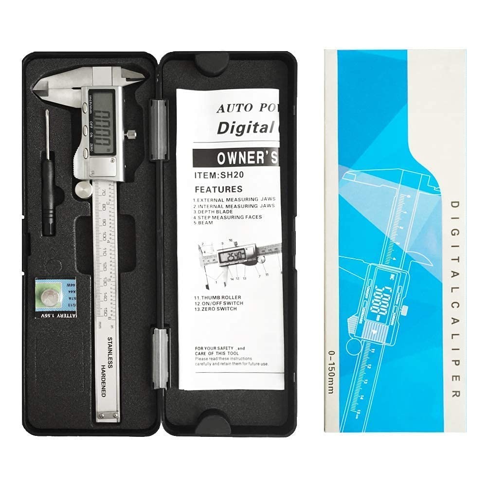 Digital Caliper Measuring Tool Stainless Steel Electronic Micrometer 6 Inch