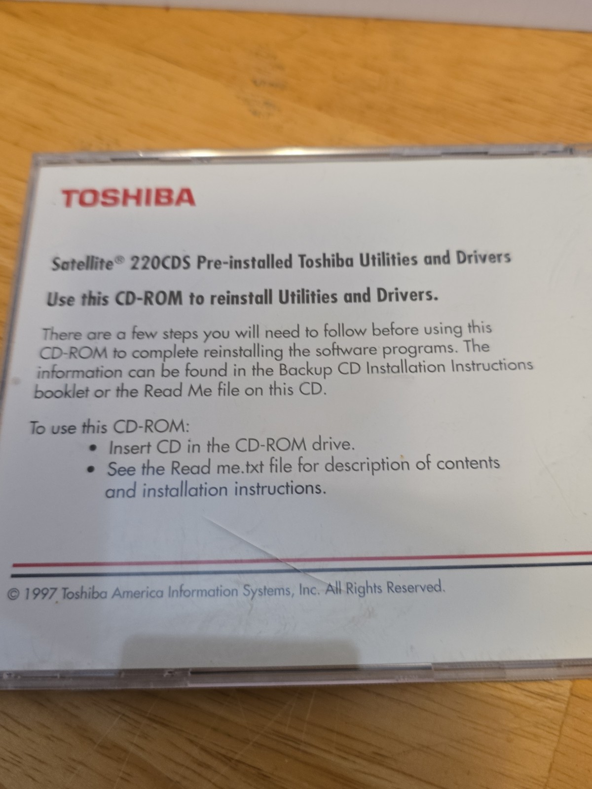 Toshiba Satellite 220cds Backup Cd-rom