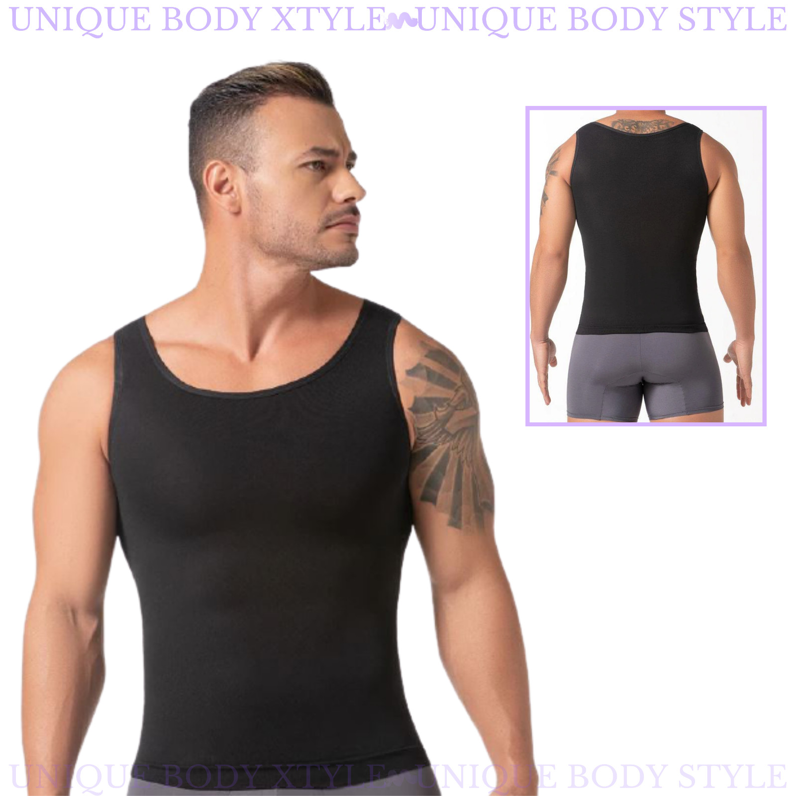 MEN'S COMPRESSION T-SHIRT BODY SHAPER SLIMMING FAJAS COLOMBIANAS GEORDI 3301