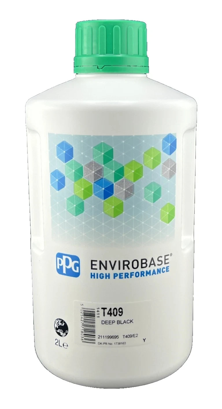 T409 PPG Refinish Envirobase High Performance 2 Liter Deep Black Paint Free Ship