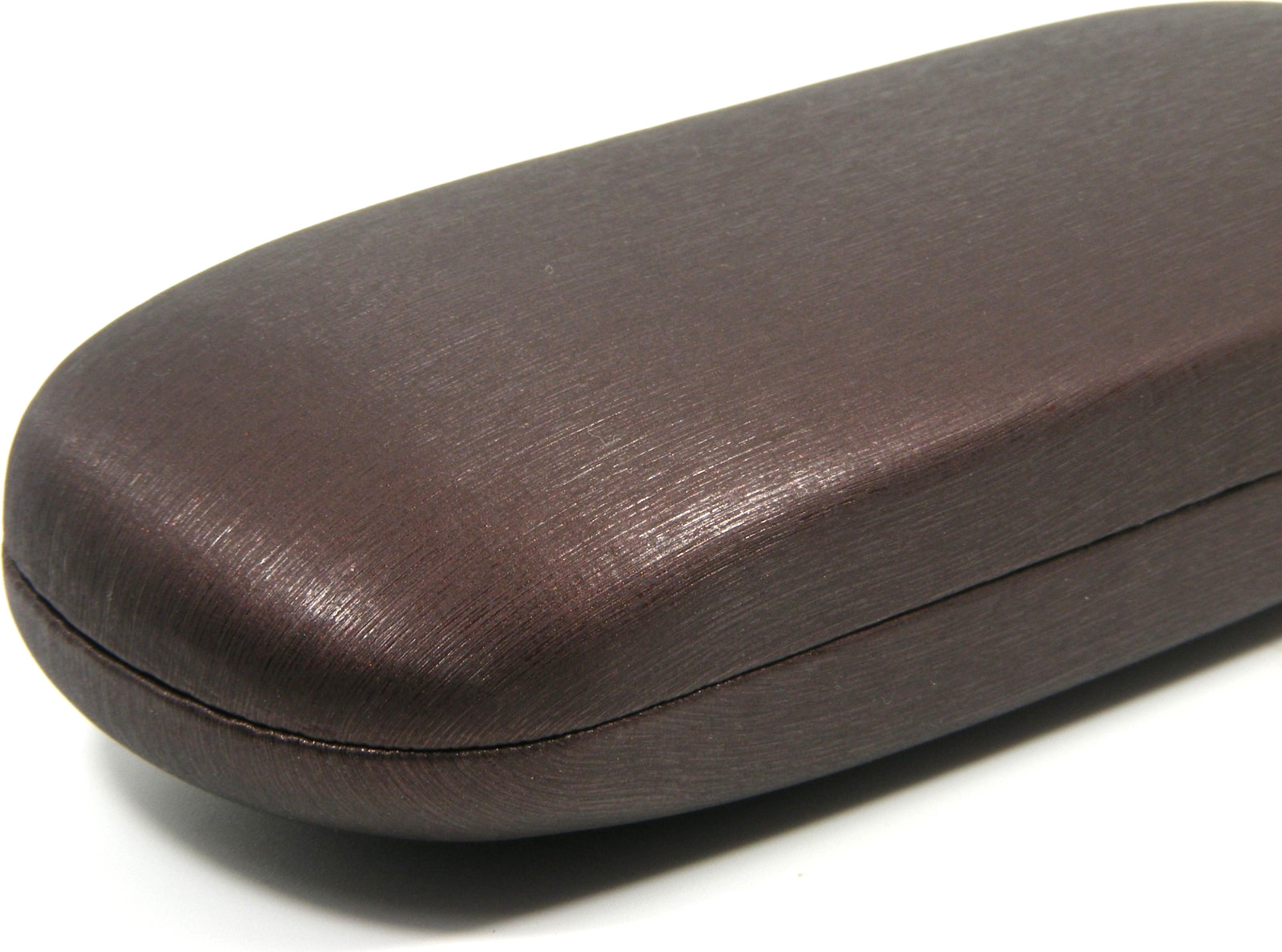 Nice Hard Clam Shell Eyeglasses Case Brown Protective Glasses w/ Cleaning Cloth
