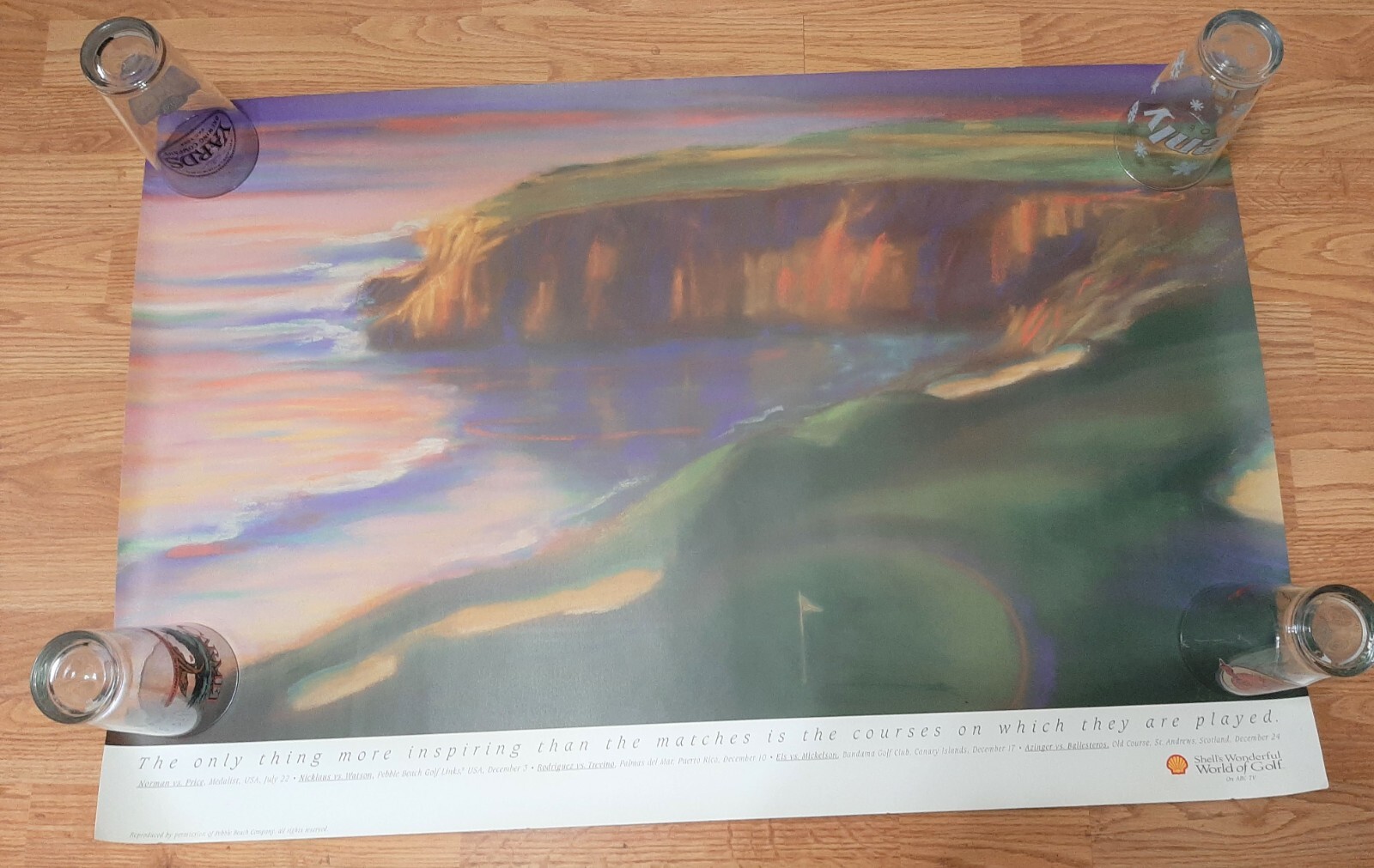 36 x 24 POSTER OF PEBBLE BEACH * 1995 SHELL'S WONDERFUL WORLD OF GOLF