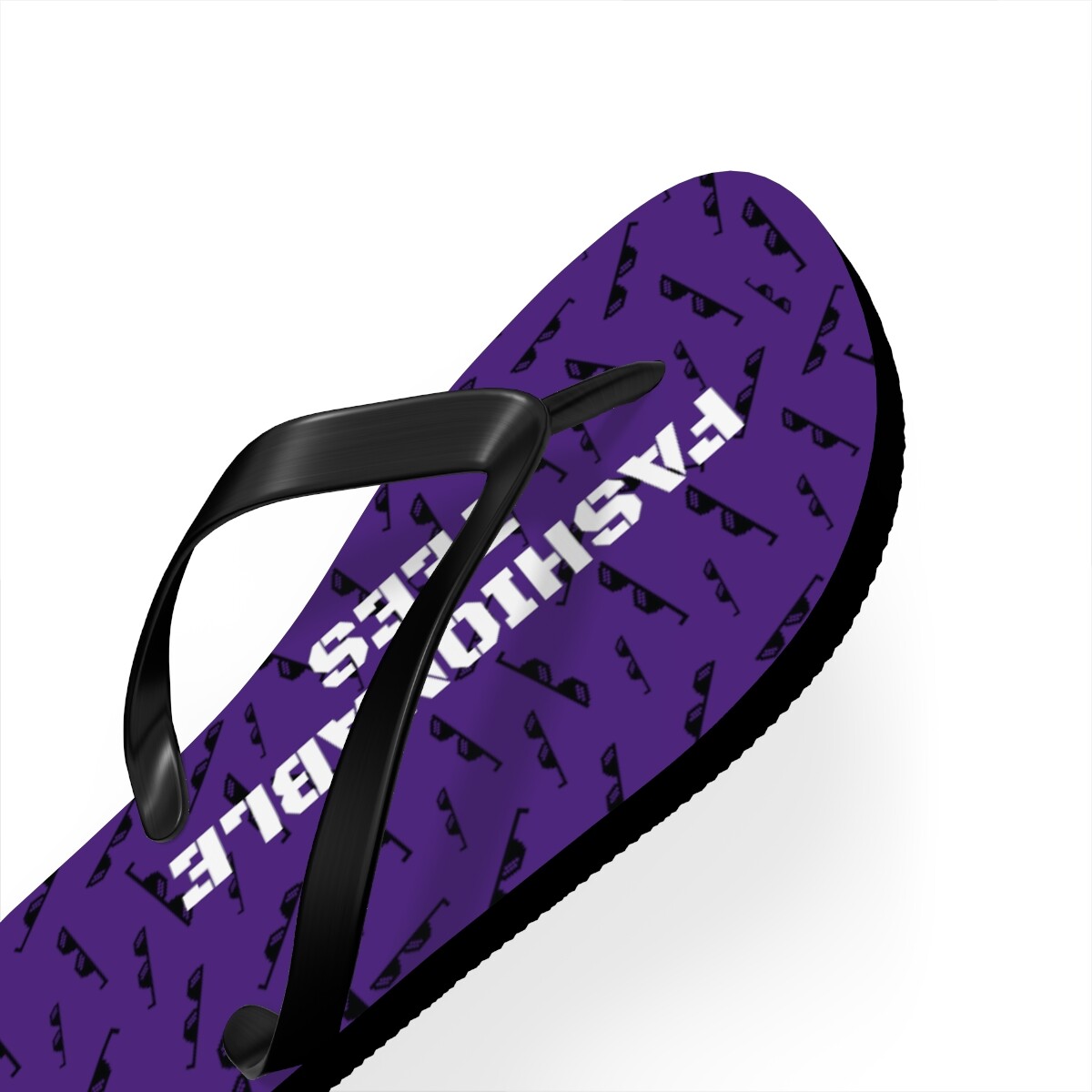 Fashionable Tees Deal With It Pattern Purple Flip Flops