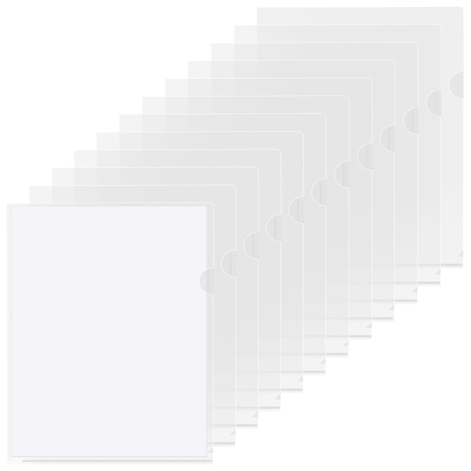 KTRIO Clear Folders Sleeves Plastic Documents Project Pockets 12 Pack, Fits L...