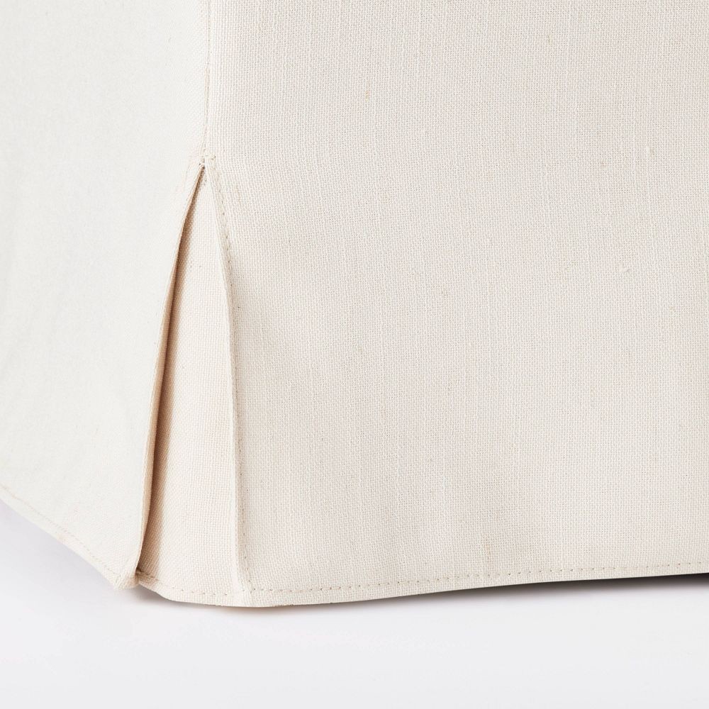Threshold designed w/Studio McGee Slipcover Ottoman Square Bedroom Cream