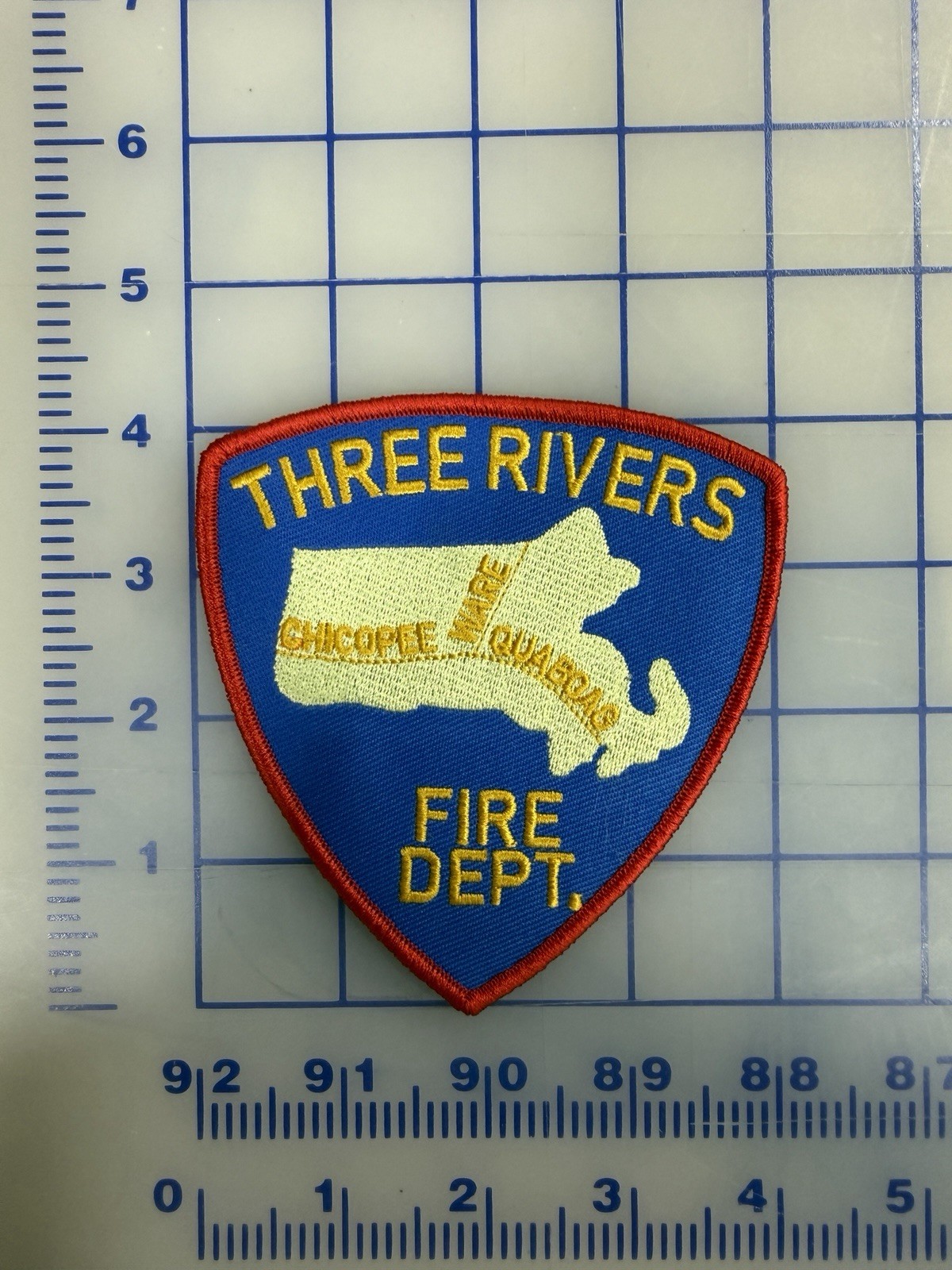 Three Rivers Fire Dept Patch Massachusetts Firefighting & Rescue Collectible
