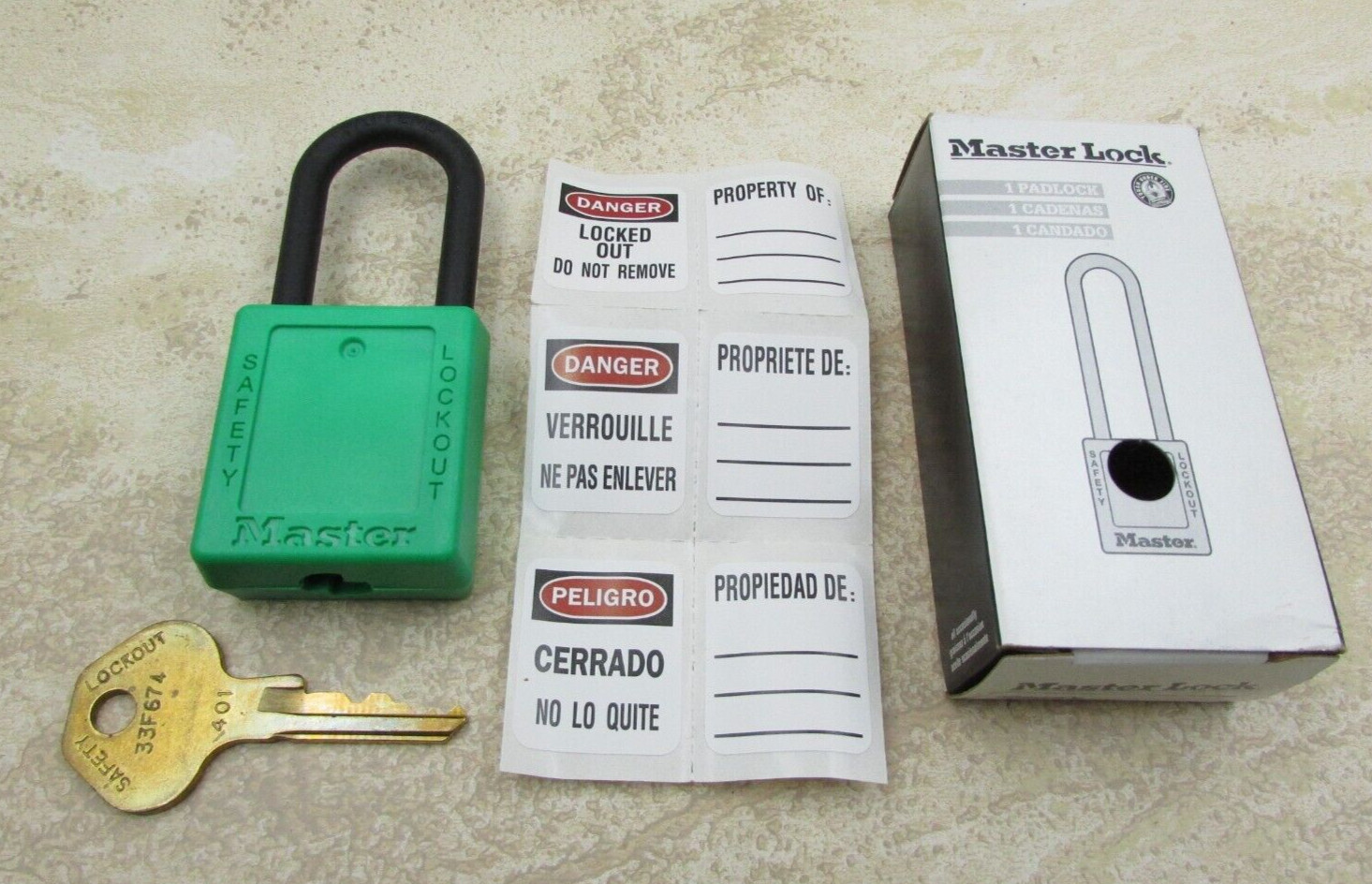 Master Lock 406 Lockout Padlock, Safety, Green, Thermoplastic 1-3/4"H, 406GRN
