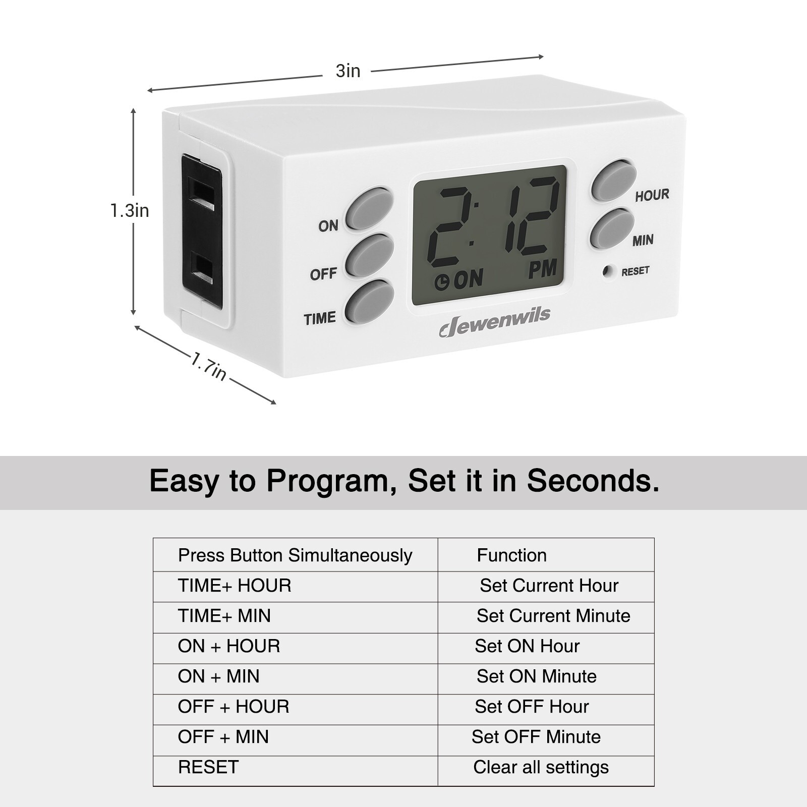 DEWENWILS Light Timer, Digital Programmable Plug in Timer Switch with 1 Outlet