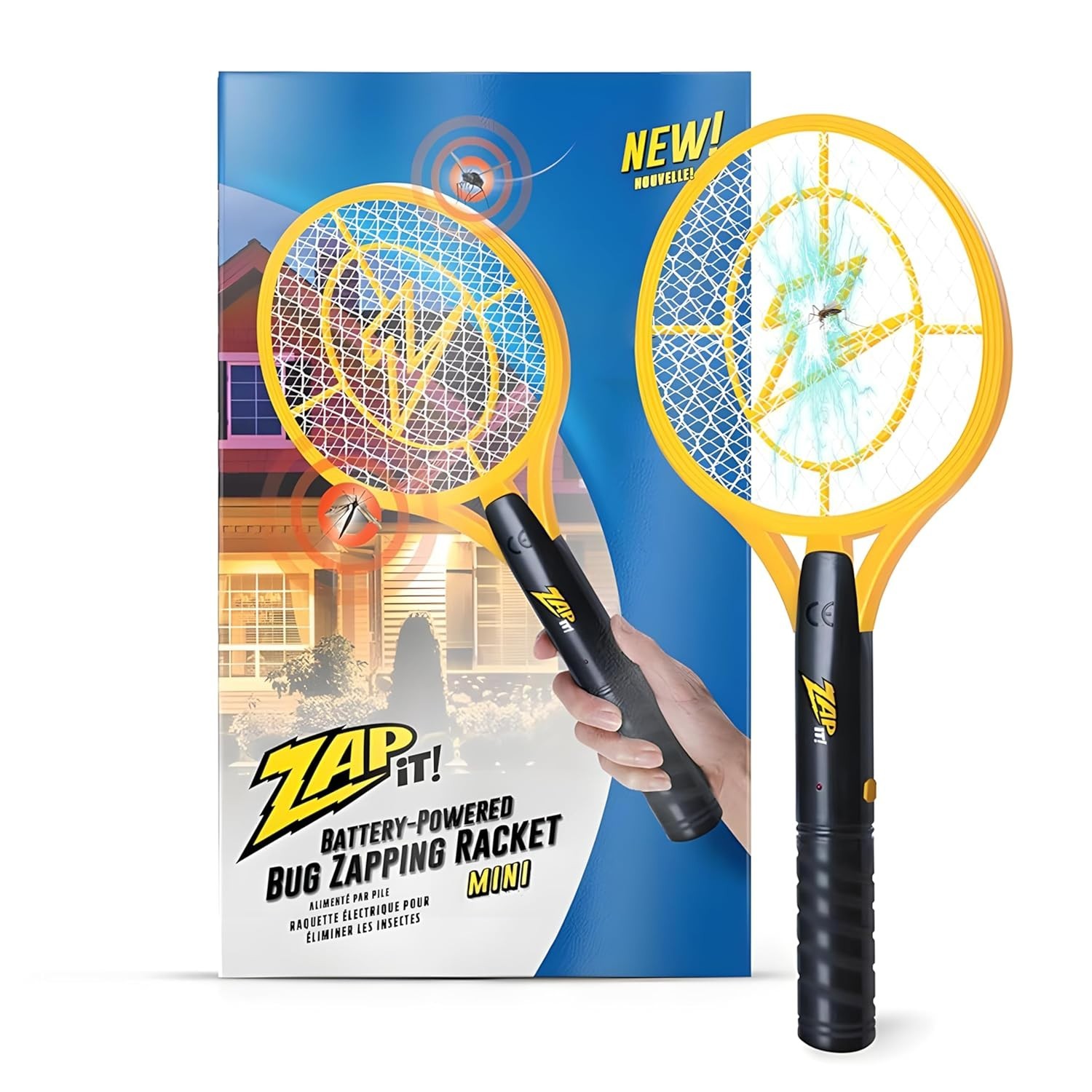 Zap It! Electric Battery Powered Bug Zapper Racket - Choose Size & Color