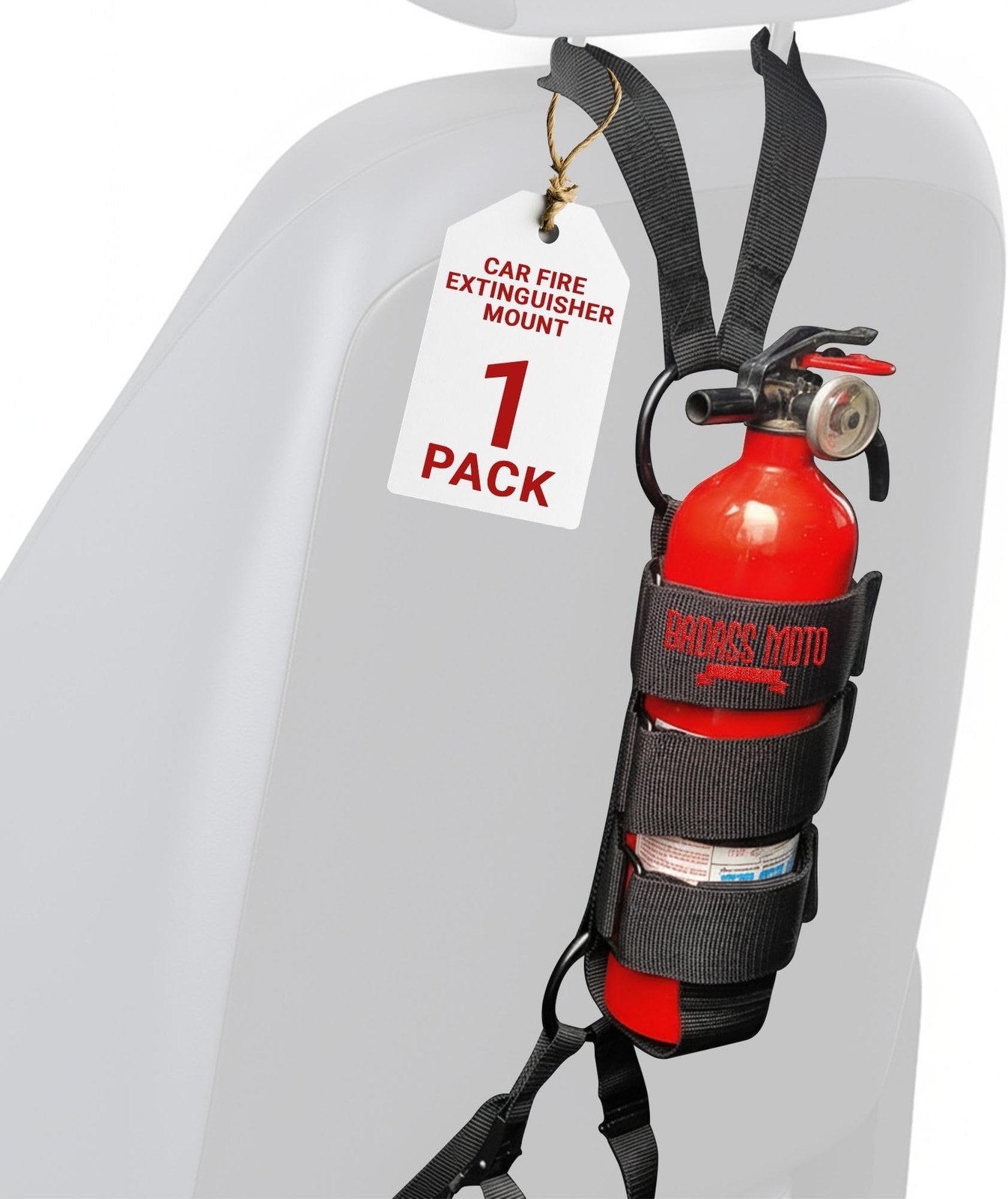 Car Fire Extinguisher Mount for Vehicle Seat Headrest, Molle | Easy no-tool o...