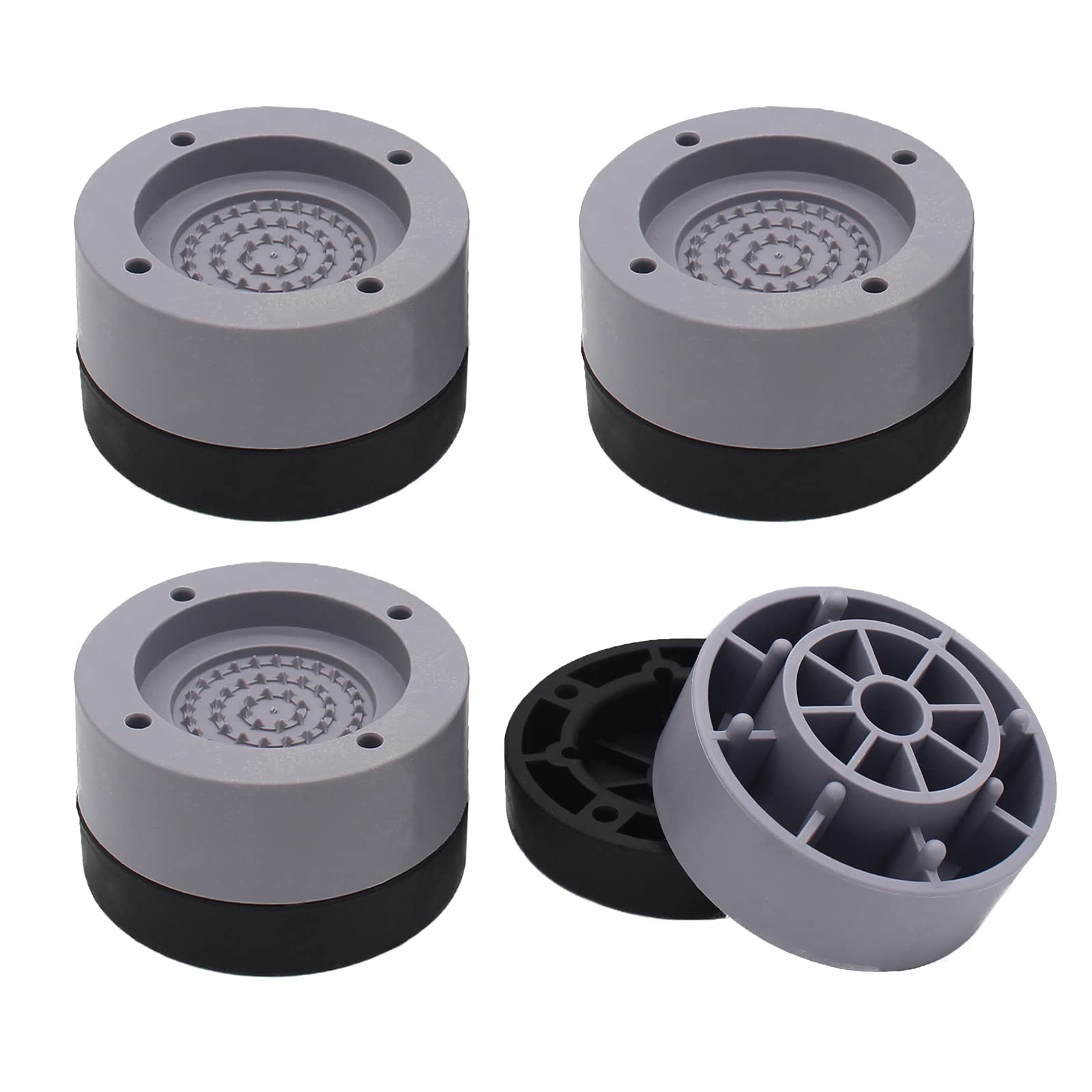4 Pack Heavy Duty Round Adjustable Bed Furniture Risers 1 Inch Height