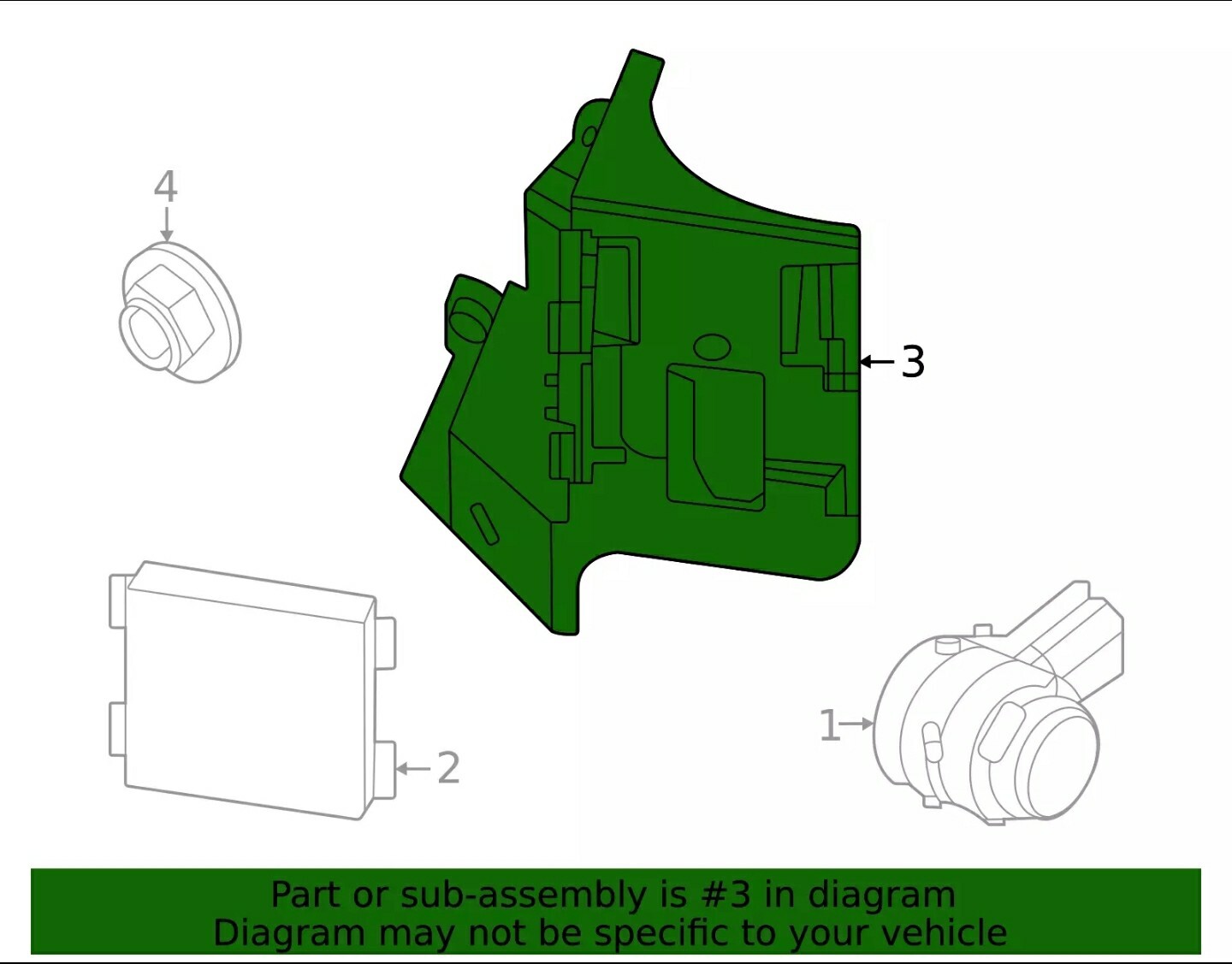 Genuine Ford Blind Spot Radar Bracket LJ8Z-14D189-B, New OEM Part Old Stock NOS