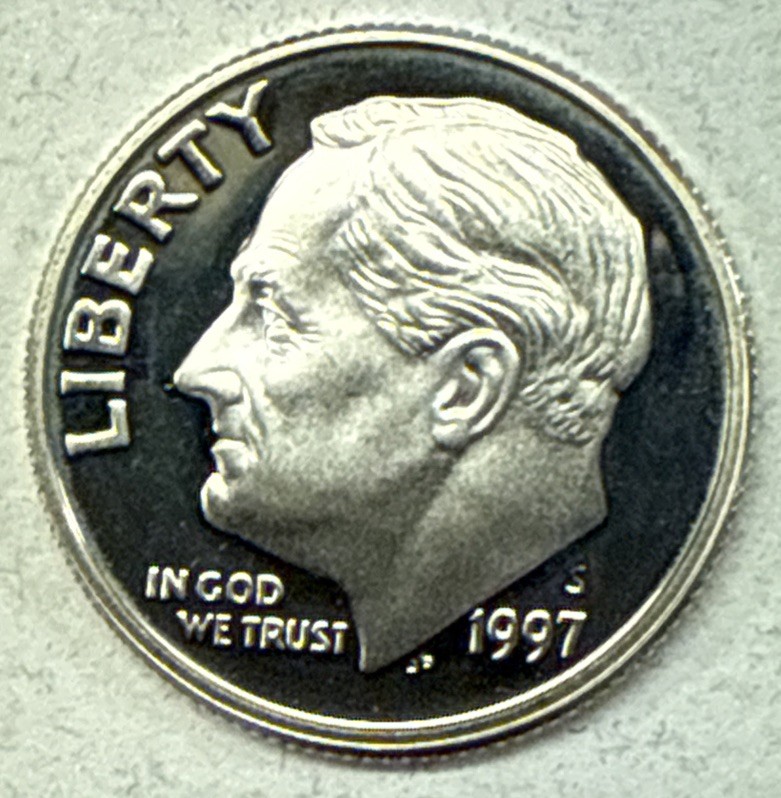 1997 S Proof Silver Roosevelt Dime From Proof Set With Free Shipping