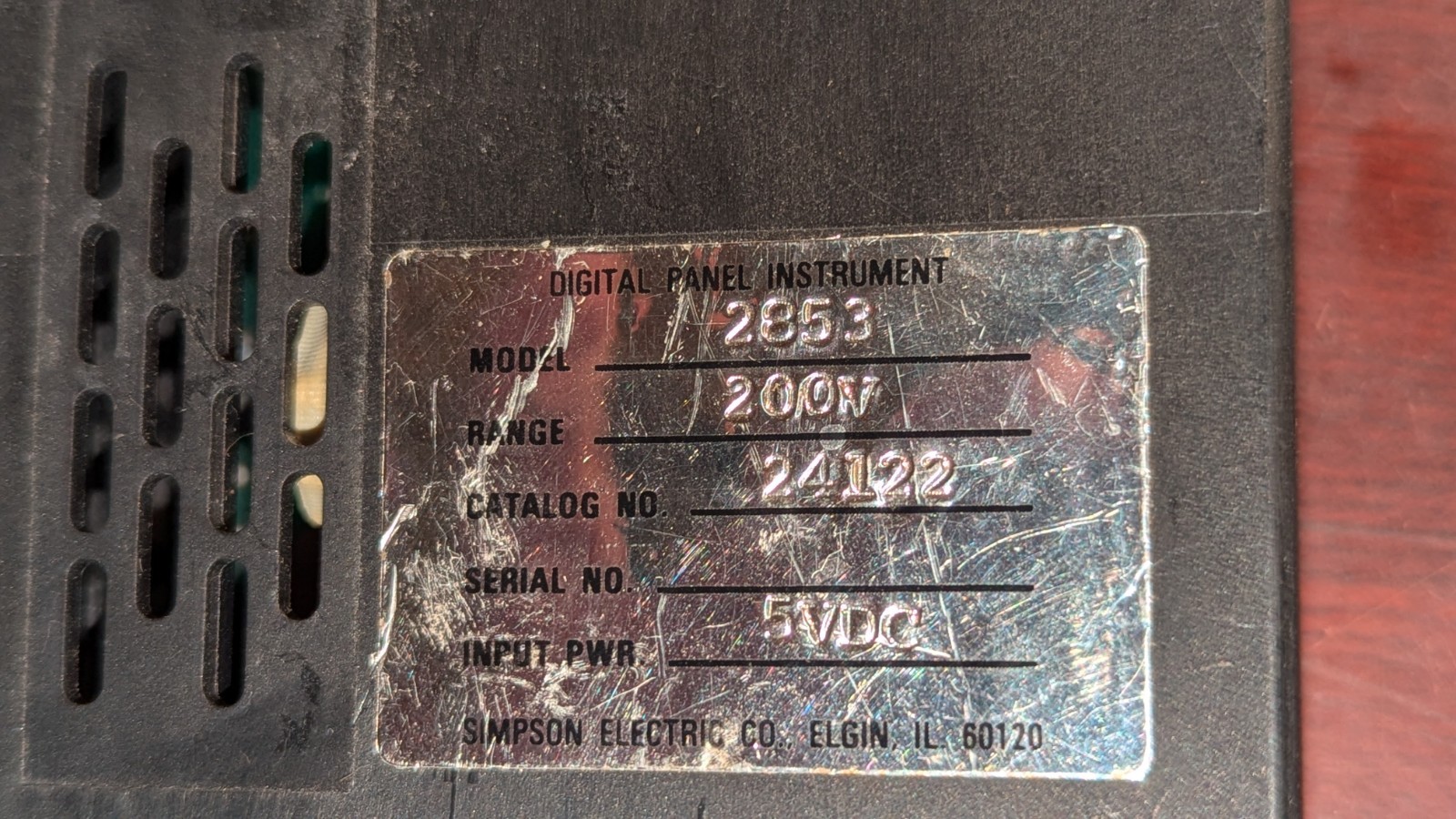 Simpson Digital Panel Meter 24122 / 2853 200 Dc Volts