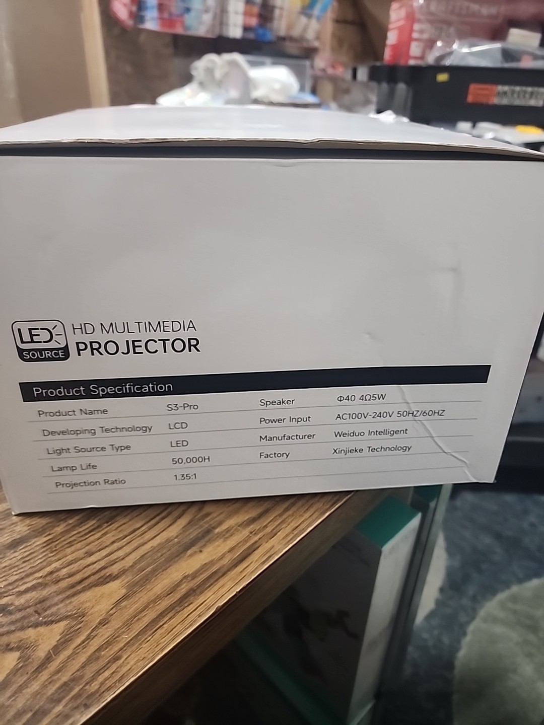 Xiapipro S3 Pro White Bluetooth Dustproof Design 1080P HD Projector