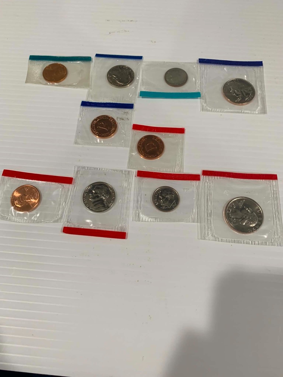 Random Lot of 10 Mixed Dates of 5 P & 5 D U.S. Mint Coins in Original Cello