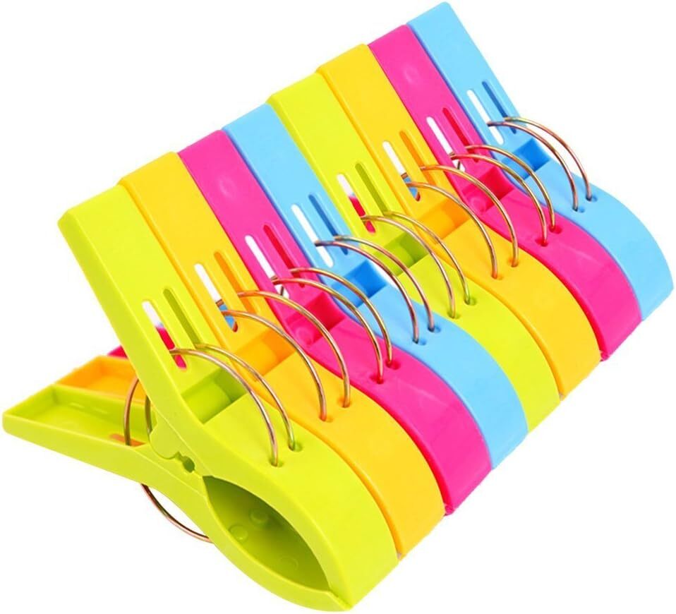 Danmu Beach Towel Clips, Clips for Multicolor-8pcs